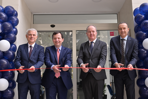 From left to right: Toni Stojanovski, Chief Corporate Officer at Stopanska banka; Panagiotis Karandreas Director of NBG International Activities; Diomidis Nikoletopoulos CEO of Stopanska banka, and Zarko Krzalovski, Manager of Stopanska leasing